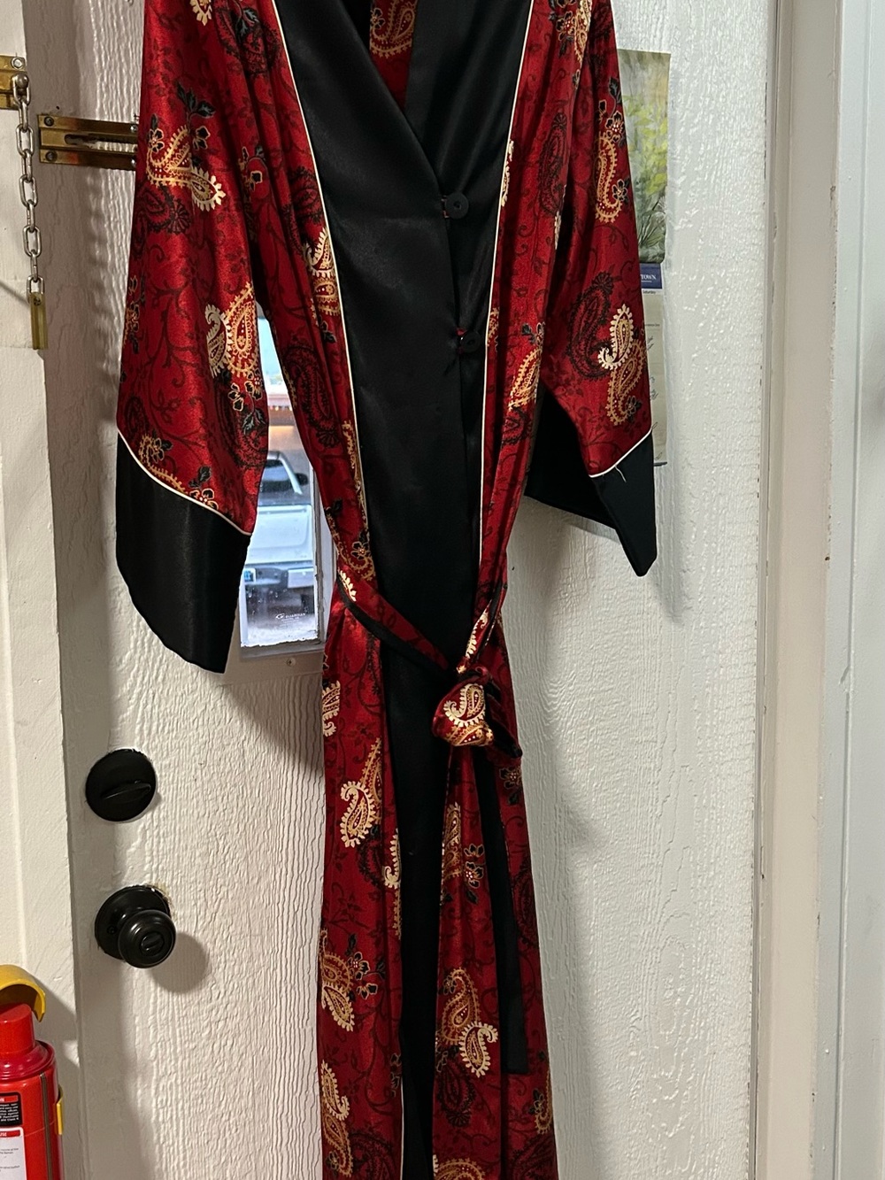 Vtg Halson Kimono style robe Burgundy/Red plus size 1X